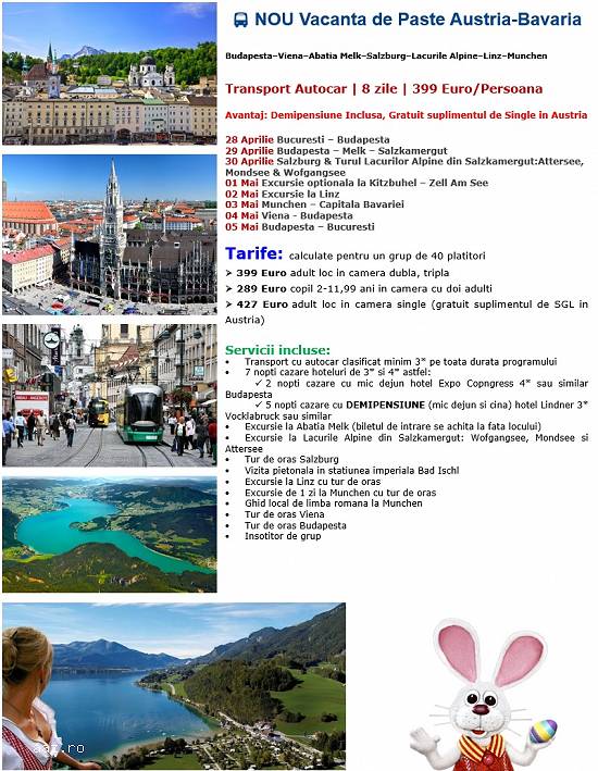 NOU Vacanta de Paste Austria-Bavaria !