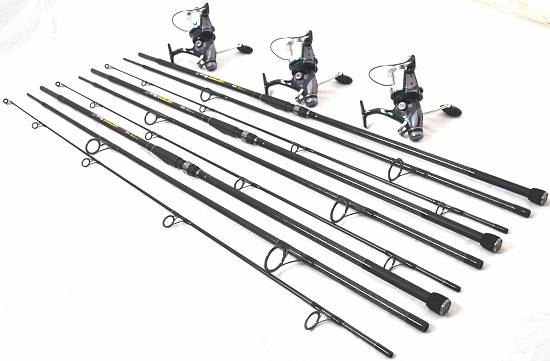 Set 3 lansete EXCELLENT CARP 3,  6m,  4 lbs,   3 tronsoane,     LONG CAST,   9+1 rulmenti si baitrru