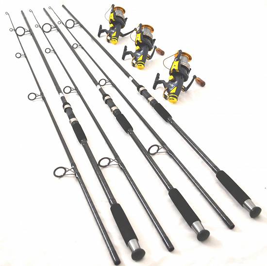 Set 3 lansete SPEED MASTER CARP 3, 6m, 4 lbs,  2 tronsoane,  carbon 100% cu 3 mulinete SW 80,  9+1 r