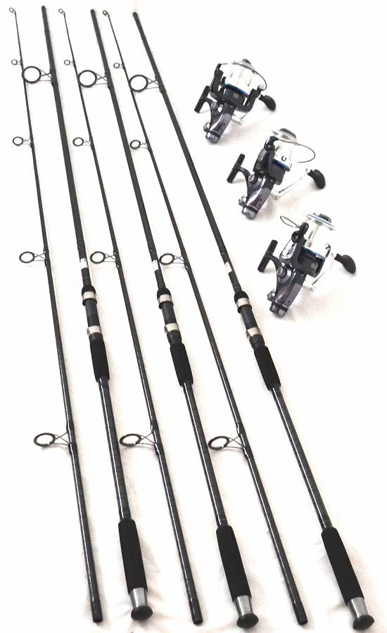Set 3 lansete SPEED MASTER CARP 3, 6m, 4 lbs,  2 tronsoane,  carbon 100% cu 3 mulinete XZ 10000 LONG