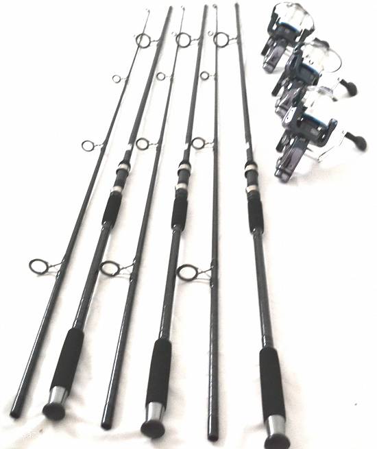 Set 3 lansete SPEED MASTER CARP 3, 6m, 4 lbs,  2 tronsoane,  carbon 100% cu 3 mulinete XZ 10000 LONG