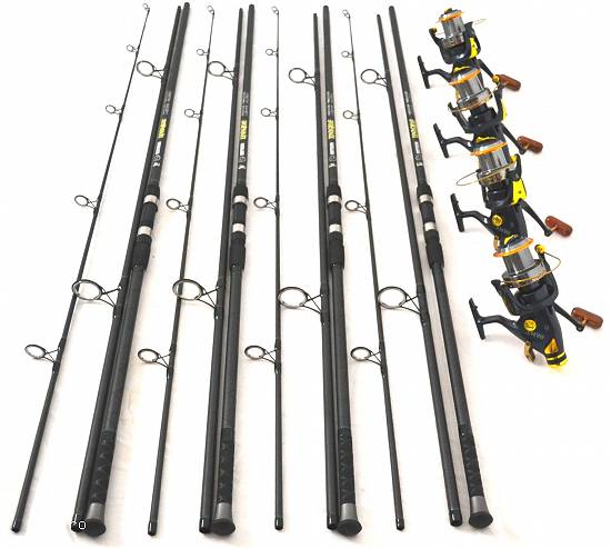 SET 4 LANSETE OXYGEN UNIQUE 3, 9M CARBON 100% CU MULINETE OXYGEN SW 80 9+1 RULMENTI