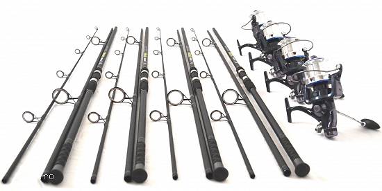 Set 4 Lansete OXYGEN UNIQUE 3, 9m CARBON 100% cu Mulinete XZ10000