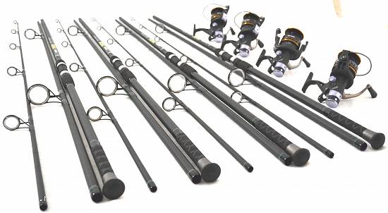 Set 4 Lansete OXYGEN UNIQUE 3, 9M CARBON 100% cu Mulinete OXYGEN DF 60