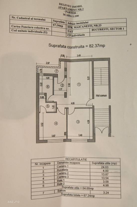 Vand Parter 3cam zona Buc noi oferta