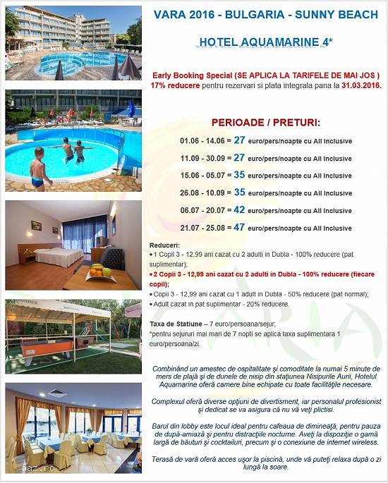 Bulgaria Vara 2016,  Sunny Beach - Aquamarine 4*