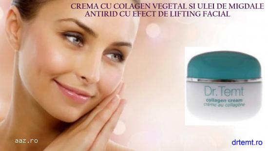 CREMA CU COLAGEN VEGETAL SI ULEI DE MIGDALE ANTIRID CU EFECT DE LIFTING FACIAL DR. TEMT