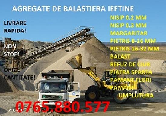 Transport nisip,  pietris,  pamant vegetal,  preluari moloz,  lemne