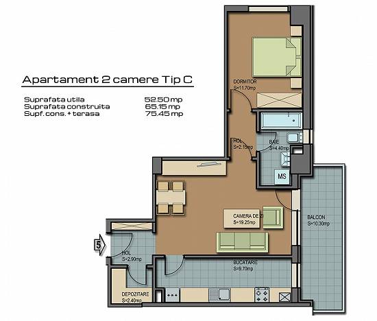 2C,   mutare imediata Barcelona Residence