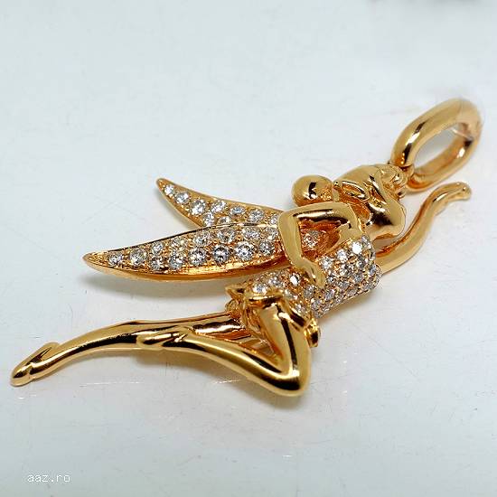 Pandantiv Tinker Bell din aur cu diamante 835