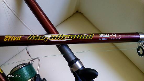 Lansete crap King-Allround 360/4 cu Mulinete GR/5000-Set 3 Buc.