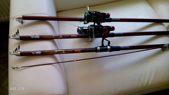 Lansete crap King-Allround 360/4 cu Mulinete GR/5000-Set 3 Buc.