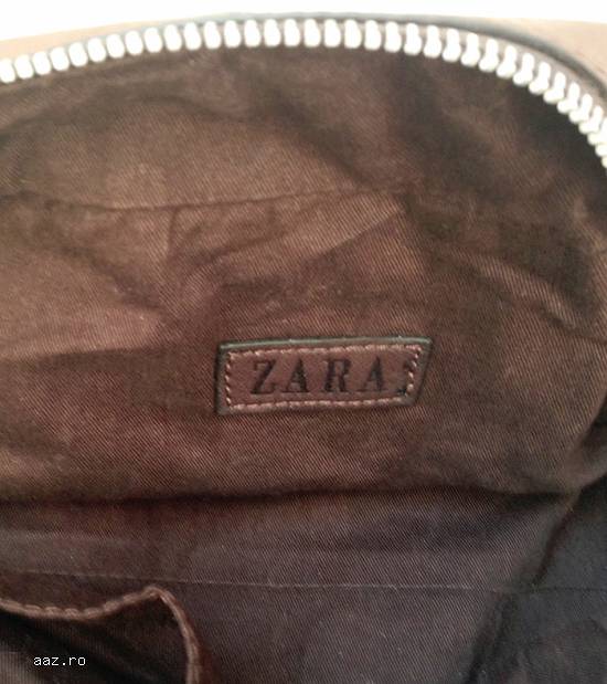 Borseta barbateasca pentru cosmetice,  de culoare maro inchis,  marca ZARA