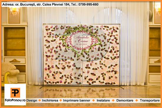 Brand wall/Panou foto cu banner un decor/aranjament original pentru sarbatoarea ta: nunta,  aniversa