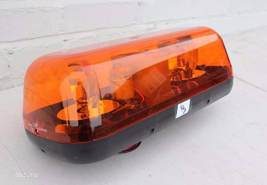 PROMOTIE! Lampa avertizare cu 2 rotoare,  galbena girofar auto 12-24V