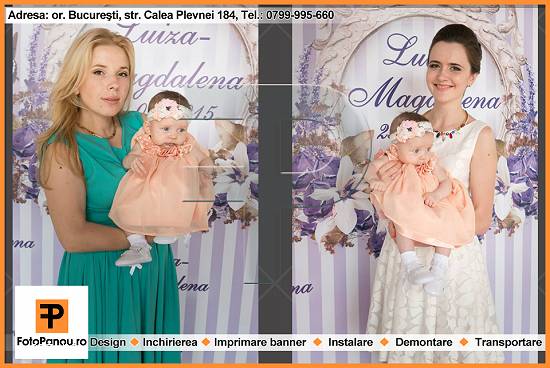 Panou foto cu banner personalizat special pentru petrecerea micutului tau fie ca e aniversare,  bote