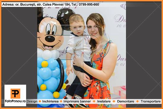 Panou foto cu banner personalizat special pentru petrecerea micutului tau fie ca e aniversare,  bote