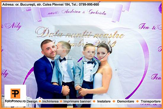 Decoratiuni/Aranjamente/Amenajari/Decor/Panou foto cu banner pentru ceremonia ta ,  fie ca e nunta, 