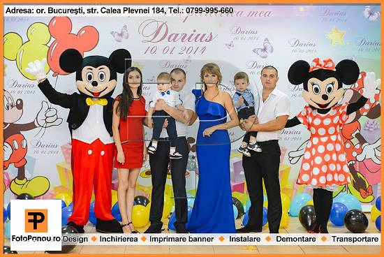 Panou foto/Foto stand/Pop up roll up cu banner decorativ pentru amenajarea sau aranjamentul sarbatoa