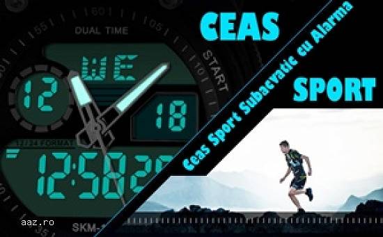 Ceas Sport Subacvatic,  Electronic,  Digital si Analogic cu Alarma,  Cronometru si lumina neon