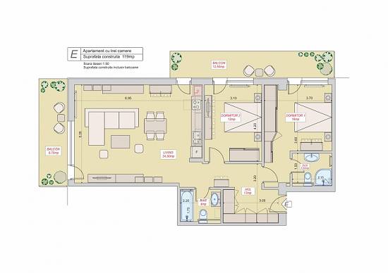 Baneasa lac,  apartament 3 camere in imobil exclusivist