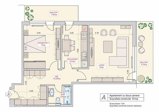 Baneasa lac,  spatii de birouri cu terasa in imobil exclusivist
