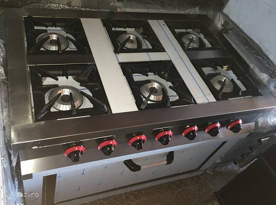 Aragaz profesional inox 6 ochiuri si cuptor