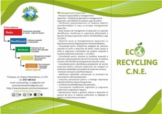 SERVICII DE CONSULTANTA PRIVIND AMBALAJELE INTRODUSE PE PIATA NATIONALA
