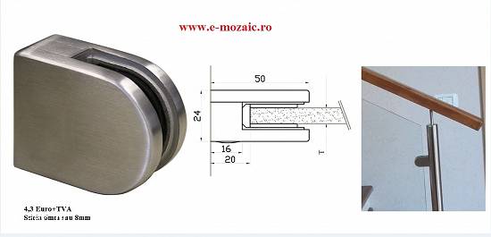 Cleme prindere sticla din inox sau zinc