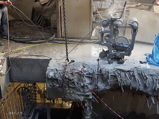 Taiere beton cu fir diamantat