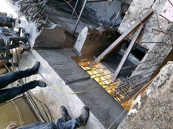Taiere beton cu fir diamantat