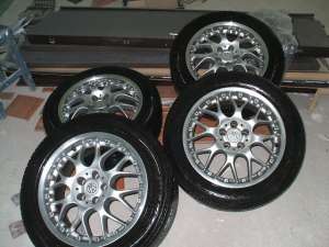 4 jante aliaj 16" + 4 cauciucuri+prezoane 260 euro