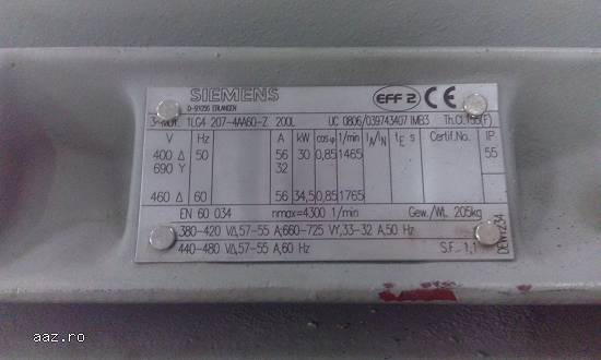 Motor Siemens 200-4P 30kW 400/690V - 1LG4207-4AA60