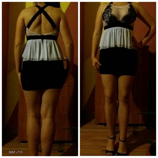 Rochie alb-negru de ocazie