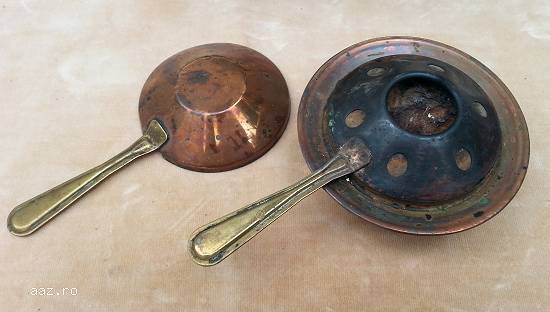 Vas cupru,  fierbator Cu Suport Metalic si vas pentru flacara ER169