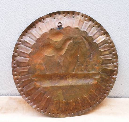 Farfurie decorativa antica din cupru ER244