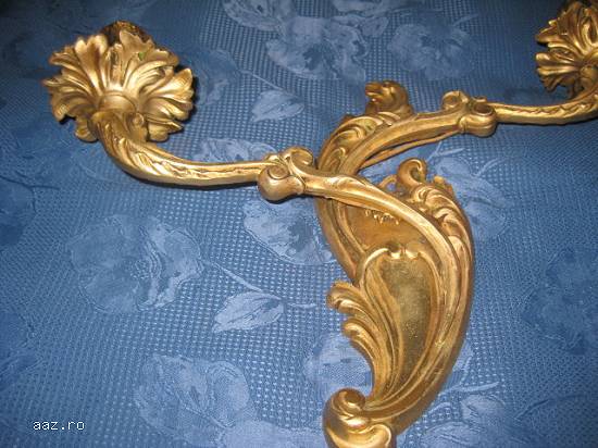 Aplice electrice mari Baroc bronz aurit stare buna,  lipsa dulii.
