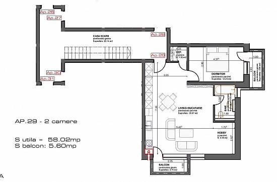 apartament nou,     2 camere tip studio