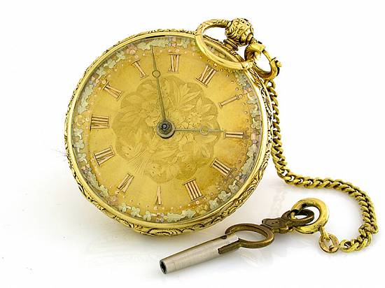 ceas de buzunar aur18k englezesc cu cheie anul 1880.