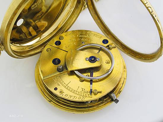 ceas de buzunar aur18k englezesc cu cheie anul 1880.