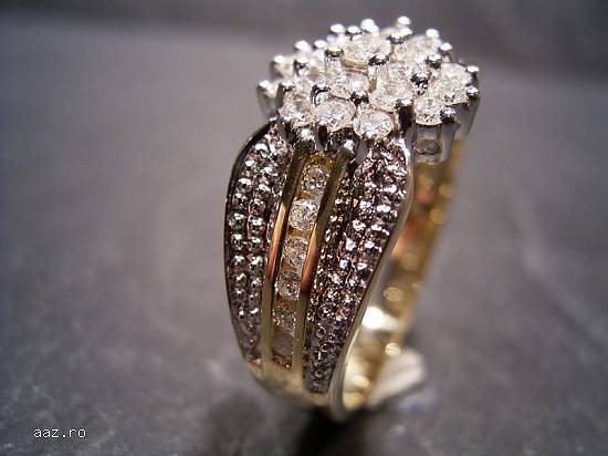 Inel Aur 14 Unisex Cu Diamante 0 80ct.