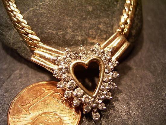 Colier aur 14k cu briliante 0,    50ct
