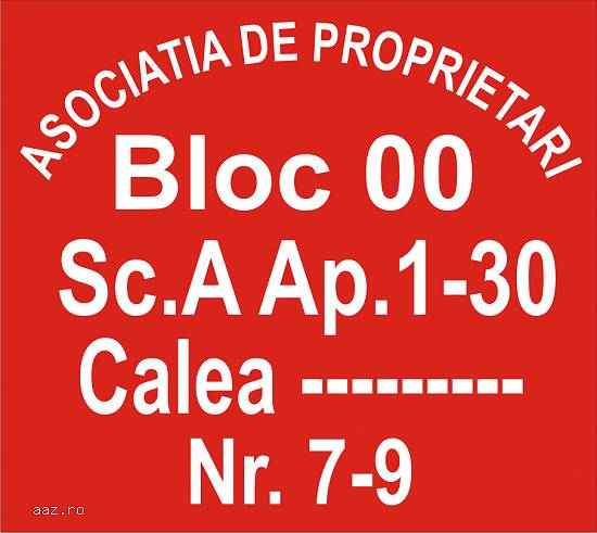 Placa firma/asociatie.