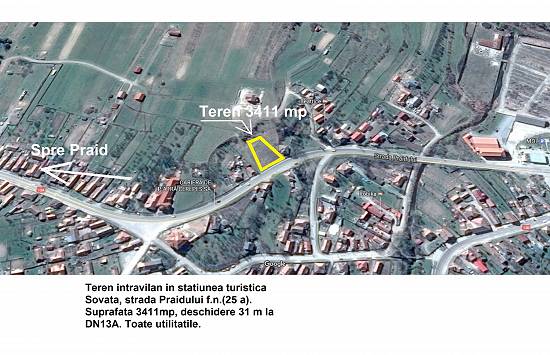 Teren intravilan 3411 mp in statiunea Sovata,   str. Praidului