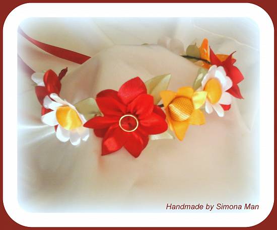 Coronita cu flori handmade multicolore