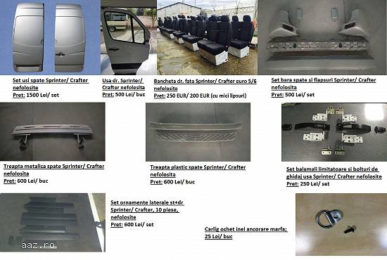Set usi spate,  usa dr,  bancheta dr fata,  balamali Sprinter/ Crafter