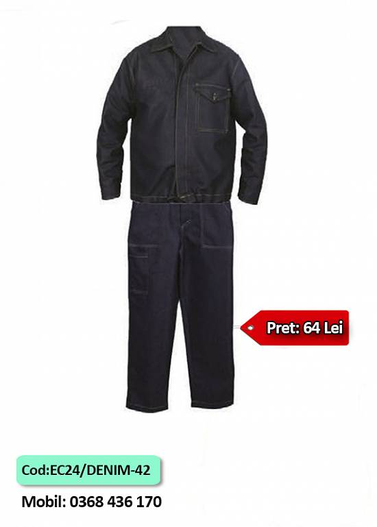 Costum salopeta cu pieptar denim