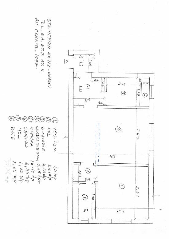 Apartament doua camere,   decomandat,   zona cu spatiu verde