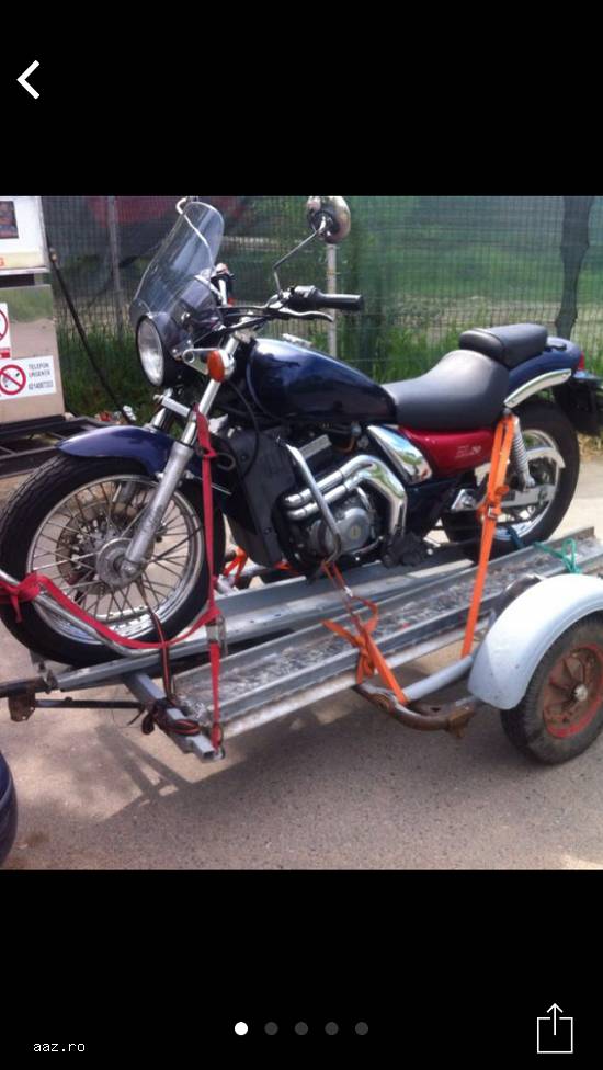 Transport motociclete solo / cu atas / ATV-uri cu remorca specializata cu rampa de incarcare si chin