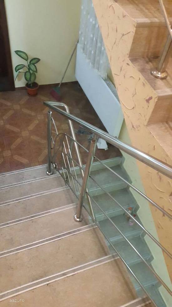 BALUSTRADE INOX FIER FORJAT TREPTE LEMN STRATIFICAT